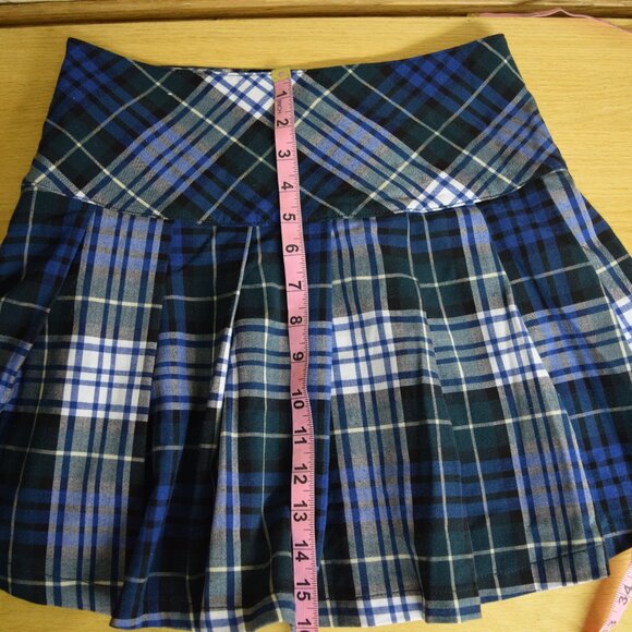 High Waist Plaid Pleated Academia Cheerleaders Mini Skirt Size 2 Used Y2K Preppy - Picture 7 of 7